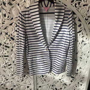 Lilly Pulitzer Navy white striped blazer